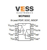 MCP6002 Pinout