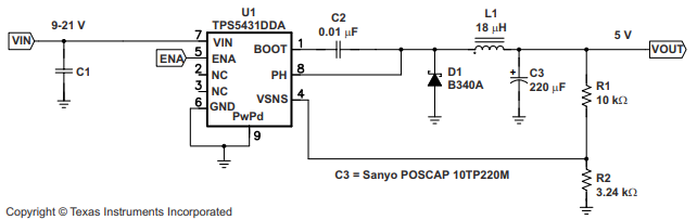 550c96fd0a52ad0e6e4e4ff4e81d2eca.png Application Circuit 9V 21V Input to 5 V Output