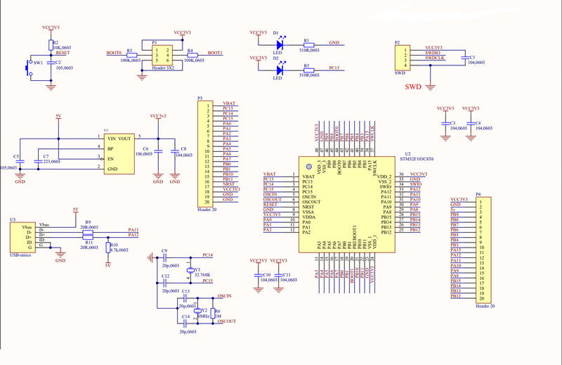 Stm32f103c8t6 схема включения